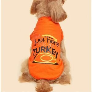 Thanksgiving Dog T-Shirt Just Here For The Turkey Size XXL NWT